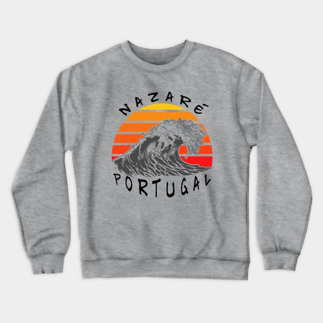 nazaré big wave Portugal Crewneck Sweatshirt by arteonline20